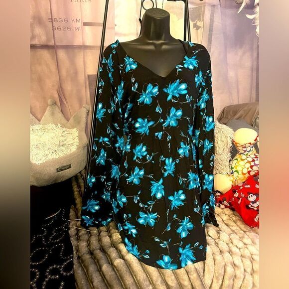 Lb lane bryant plus 18/20 floral babydoll top shirt blouse 2xl - Picture 1 of 5
